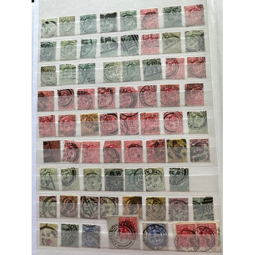 438 - GB, Canada, Gambia (inc. pairs), Edward VII used stamps in dealers stock book, perfins noted, some g... 