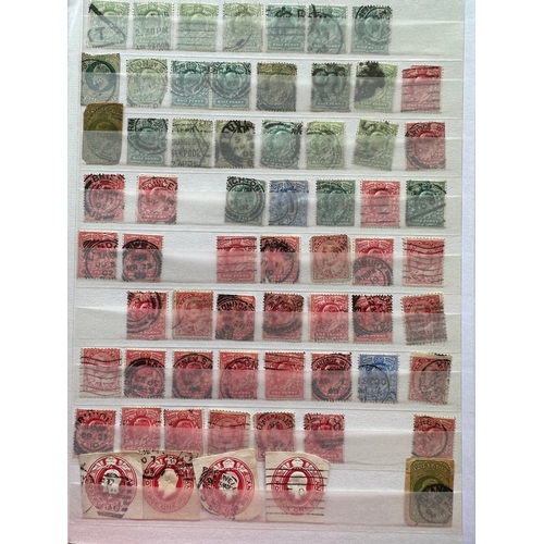 438 - GB, Canada, Gambia (inc. pairs), Edward VII used stamps in dealers stock book, perfins noted, some g... 