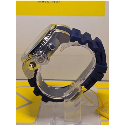 139 - INVICTA Pro Diver Ocean Voyage mens 52mm Chronograph Watch, heavy stainless steel case, navy blue fa... 