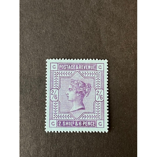 177 - GB 1883 QV SG175 2/6 lilac stamp on blued paper mint MNH Facsimile / Replica / Forgery ( original wo... 