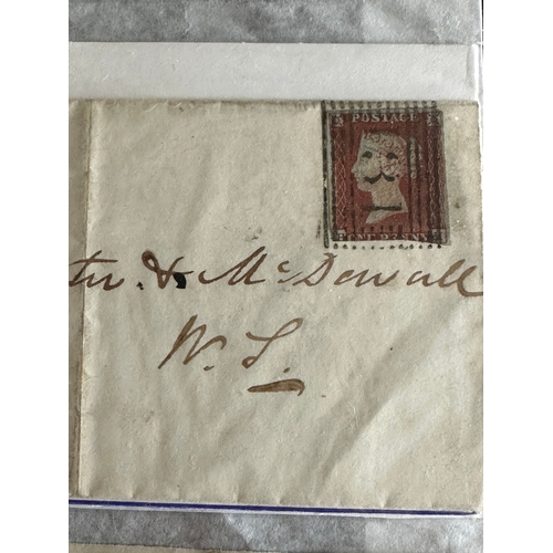 213 - GB QV penny red stamp covers, earlier examples including imperforates and stars. A couple on bluish ... 