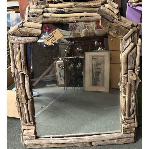 405 - Mirror with driftwood frame ( large / medium size ). Collection advised. Posting will be at the buye... 