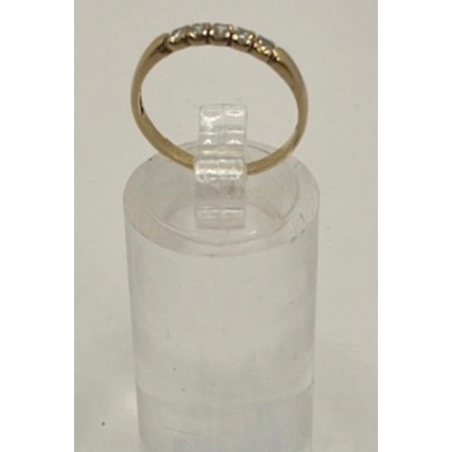 410 - 9ct diamonds band ring, size i, hallmarked, 0.9g