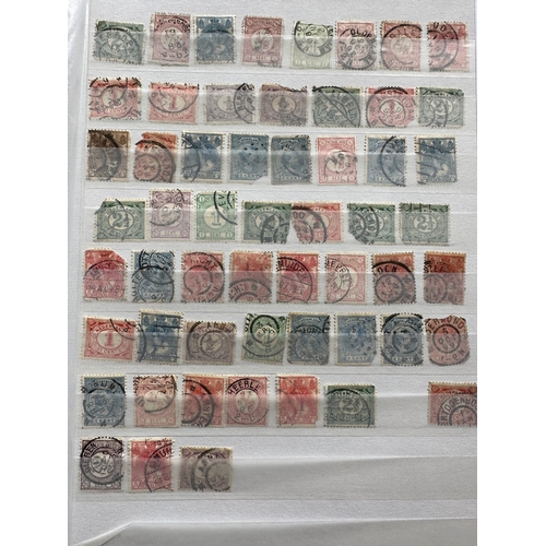 443 - HOLLAND NEDERLANDS stamp dealer stockbook of early used stamps of 19th century and some later ones, ... 