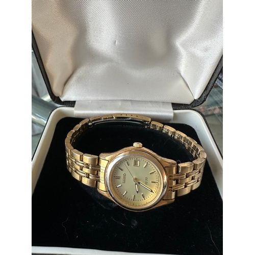 584 - SEIKO SQ50 ladies watch, working when listed but no guarantees given or implied