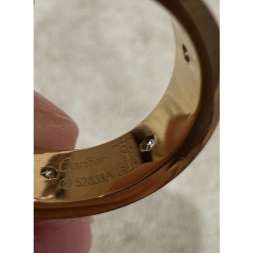 593 - love ring, replica, pave faux diamonds sold as not containing any precious metal. A/F