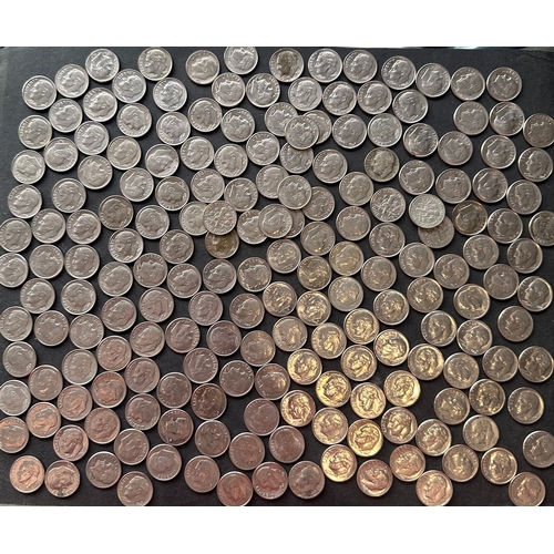 644 - Collection of USA dime coins with various dates from 1965