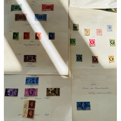 562 - GB KGV, KGVI used stamps selection inc broken control pair D38