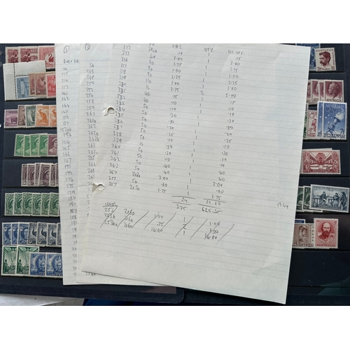 818 - Large selection of mint commonwealth Australian stamps on 2 Hagner sheets (3 sides), duplication, hi... 