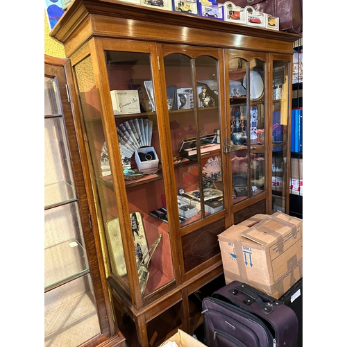837 - Antique large display cabinet ( the contents are not included )