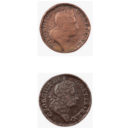 881 - HIBERNIA GEORGE I Woods half penny coins (2) 1723 plus 7 others including GEORGE III to GEORGE IV ea... 