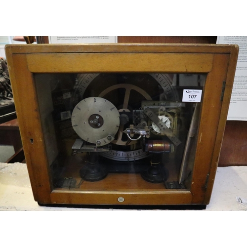 107 - Gents unusual cased laboratory type 'Pul-syn-etic' impulse clock. 
(B.P. 24% incl. VAT)