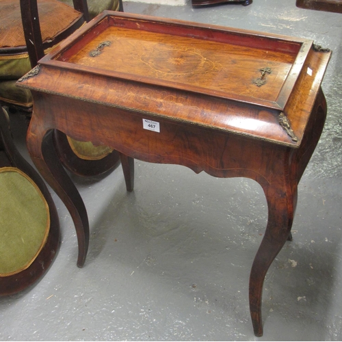 467 - 19th Century French walnut inlaid jardiniere of rectangular form with lift off lid and gilt mounts. ... 