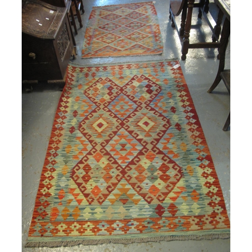 486 - Chobi Kelim multi-coloured geometric runner. 145 x 101cm approx. 
(B.P. 24% incl. VAT)