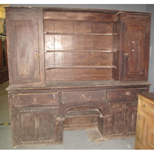 504 - 19th Century stained pine two stage dog kennel dresser. 
(B.P. 24% incl. VAT)