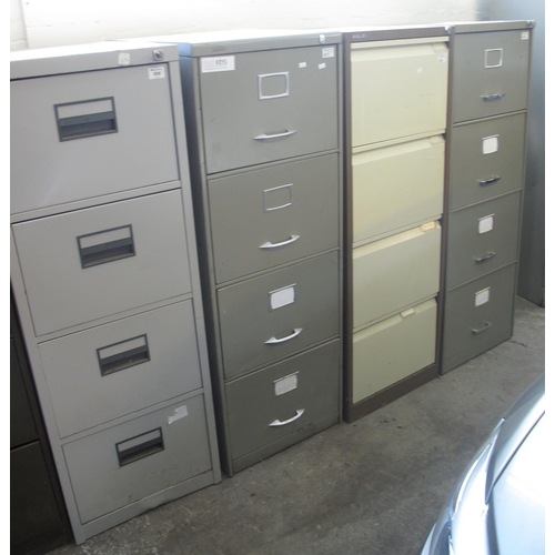 509 - Four vintage tin four drawer filing cabinets, two by Triumph and one by Bisley. (4)
(B.P. 24% incl. ... 