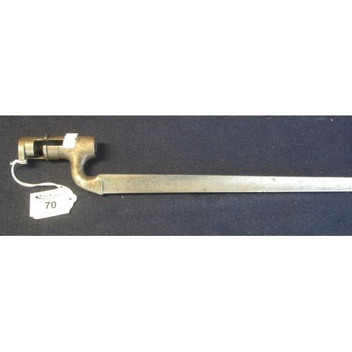 70 - 19th Century British socket bayonet with triangular fullered blade.
(B.P. 24% incl. VAT)