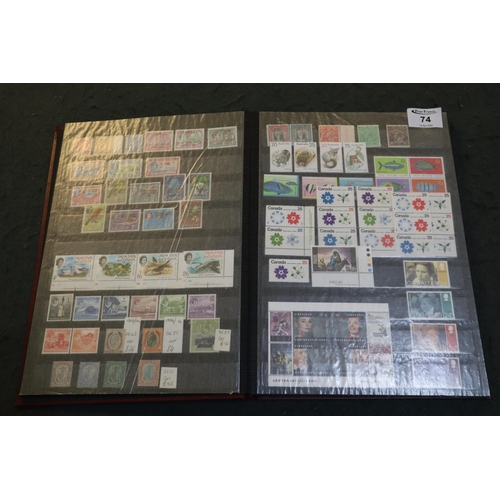 74 - British Commonwealth selection of mint stamp issues in brown stockbook. Mostly KGVI to QEII, singles... 