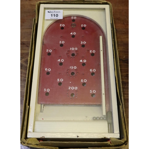 110 - Small Chad valley wooden table top bagatelle game in appearing original wooden box.
(B.P. 24% incl. ... 