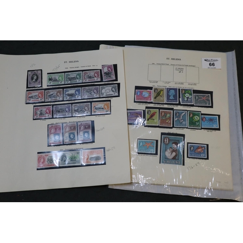 66 - St Helena mint collection on pages 1953 to 1980 period including 1953 and 1961. Definitive sets 200+... 