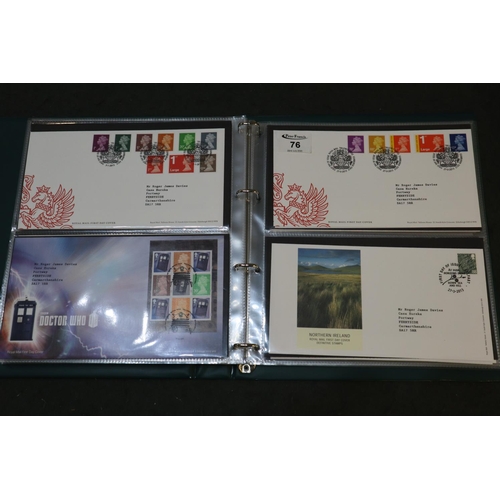 76 - Great Britain green album of first day covers commemoratives, definitives and regionals. 2011 to 201... 