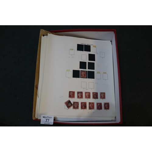 77 - Great Britain Queen Victoria to 1988 mint and used selection of stamps on pages, penny reds, QEII ph... 