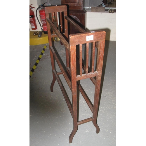 529 - Edwardian mahogany towel horse. 
(B.P. 21% + VAT)