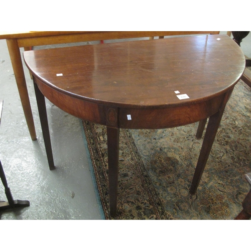 510 - Early 19th Century mahogany D end table on square tapering legs. 
(B.P. 21% + VAT)