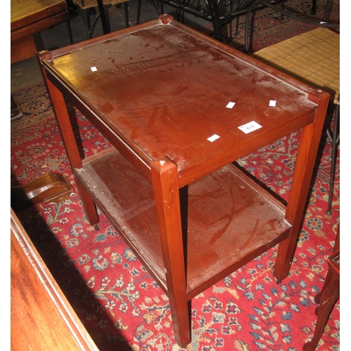 517 - Early 20th Century mahogany two tier trolley on wheels. 
(B.P. 21% + VAT)