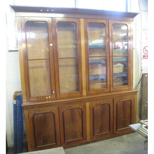 543 - Victorian mahogany two stage library bookcase with adjustable shelves. 
(B.P. 21% + VAT)