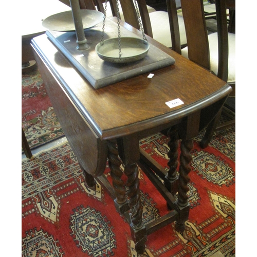 505 - Early 20th century oak oval gate leg barley twist tea table.
(B.P. 21% + VAT)