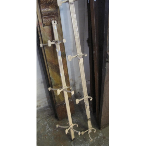 527 - Two runs of school changing room type metal hat and coat hooks.
(B.P. 24% incl. VAT)