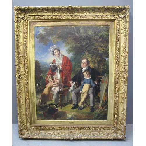 99 - BRITISH SCHOOL (Scottish, 19th Century), 'The family of E Ebenezer Scott in a sylvan setting, his wi... 