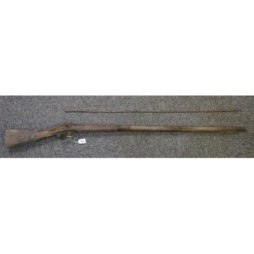 116 - 19th Century musket stock and fore-end only, no action, no barrel but including a ramrod.
(B.P. 21% ... 