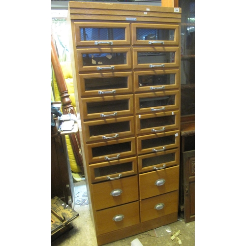 556 - Early 20th Century haberdashery shop fitters display cabinet with plaque for 'J.C. King Ltd, Shop fi... 