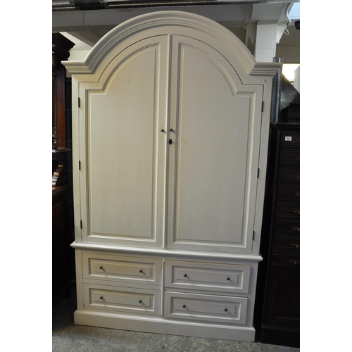 562 - Modern Okra white wood arch top wardrobe or press cupboard.
(B.P. 21% + VAT)