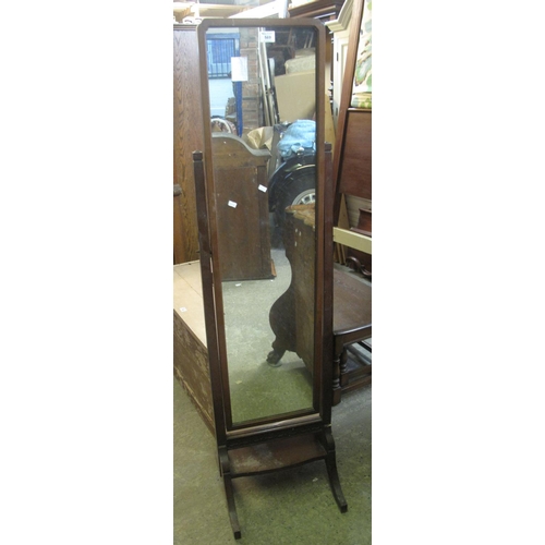 569 - Early 20th Century mahogany cheval type bedroom mirror. 
(B.P. 21% + VAT)