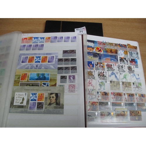 71 - Great Britain mint and used stamp collection in three stockbooks, Queen Victoria to early 2000's, in... 