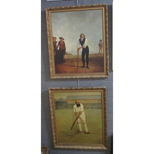 124 - Two coloured prints on cricketing themes, from the MCC Portfolio of cricketing prints, including stu... 