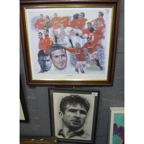 136 - After Peter Deighan, 'Cantona', a montage of the footballer Eric Cantona, artist's proof print, pers... 