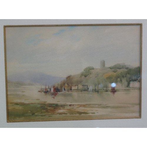 148 - John Shapland, 'Appledore from water', watercolours. 12.5 x 18cm approx, framed and glazed. 
(B.P. 2... 