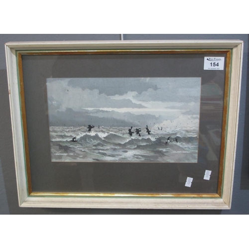 154 - Edward Keebles (20th Century), 'Sheringham 1980', a seascape with sea birds, signed, watercolours. F... 