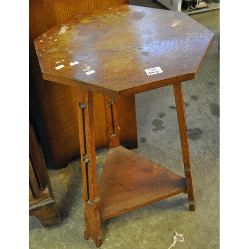 540 - Arts and Crafts design oak octagonal side or lamp table with under tier.
(B.P. 21% + VAT)