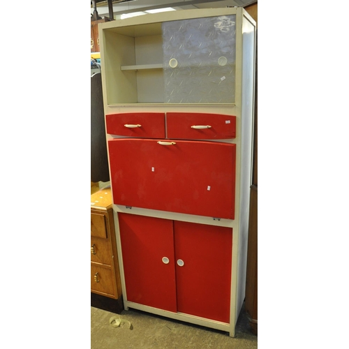 560 - Mid Century retro food cupboard with sliding doors. 
(B.P. 21% + VAT)