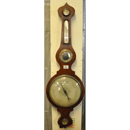 574 - 19th Century mahogany wheel barometer.
(B.P. 21% + VAT)