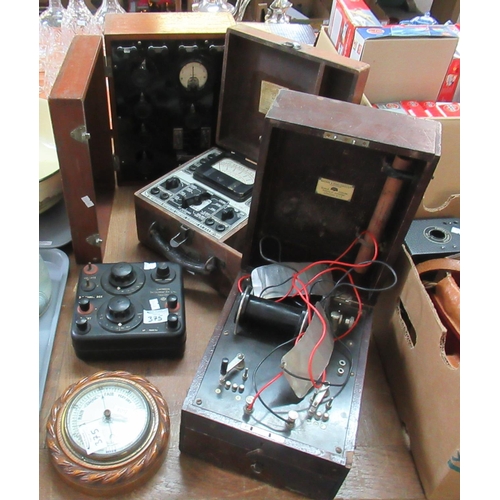 Collection of vintage electrical items to include; a vintage Voltmeter