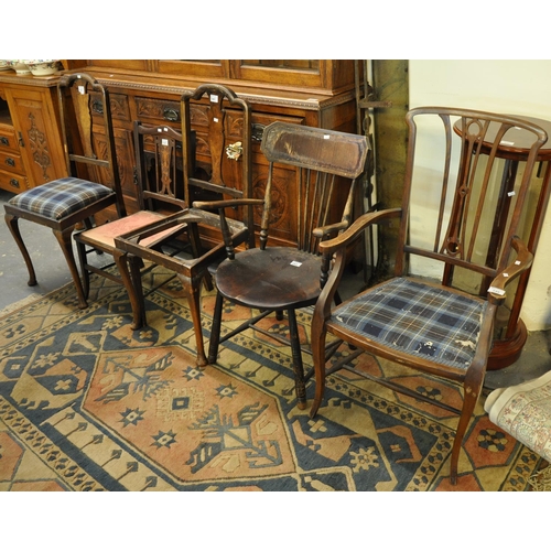 549 - Collection of early 20th Century/Edwardian Queen Anne style chairs etc. (5)
(B.P. 21% + VAT)