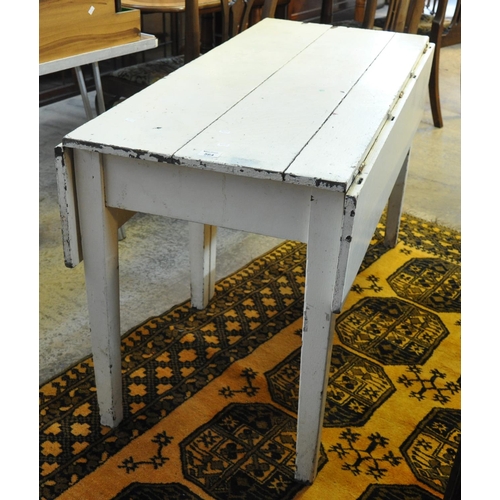 564 - Unusual painted 19th Century drop leaf table, the under side with impressed marks for Windsor Castle... 