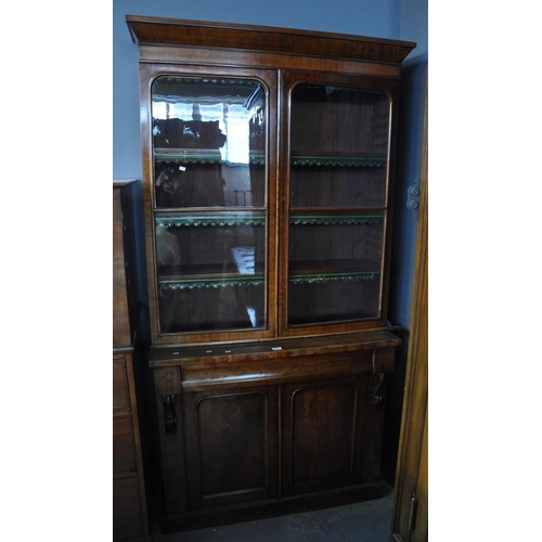 553 - Late Victorian mahogany two stage chiffonier bookcase.
(B.P. 21% + VAT)