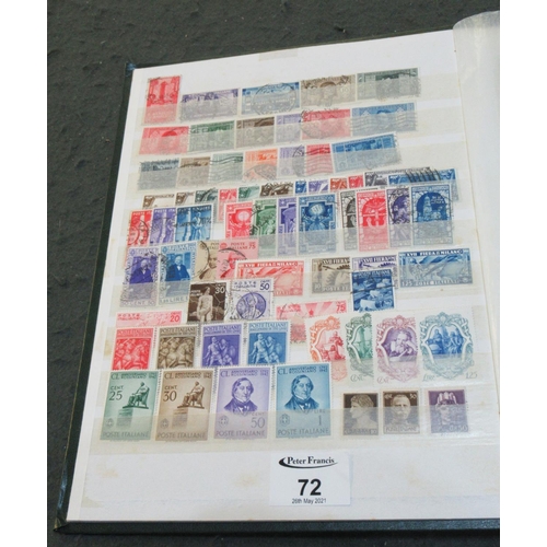 72 - Italy and colonics stamps collection in various albums, stockbooks and folders, many 100's of stamps... 